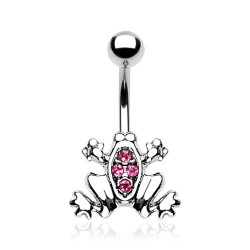 Piercing nombril petite grenouille avec strass (88)