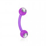 Piercing pour arcade acry 28 - Flexible boules strass