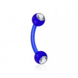 Piercing pour arcade acry 28 - Flexible boules strass