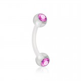 Piercing pour arcade acry 28 - Flexible boules strass