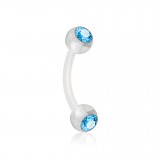 Piercing pour arcade acry 28 - Flexible boules strass
