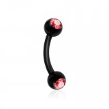 Piercing pour arcade acry 28 - Flexible boules strass