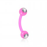 Piercing pour arcade acry 28 - Flexible boules strass