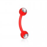 Piercing pour arcade acry 28 - Flexible boules strass