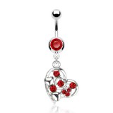 Piercing nombril coeur 04 - Multistrass
