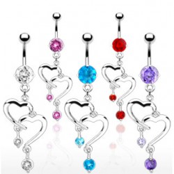 Piercing nombril coeur 05 - Double