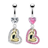 Piercing nombril coeur 25 - Doré