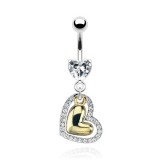 Piercing nombril coeur 25 - Doré