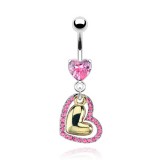 Piercing nombril coeur 25 - Doré