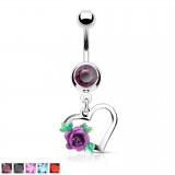 Piercing nombril coeur 08 - Rose