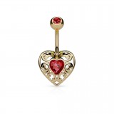 Piercing nombril coeur 13 - Zircone central