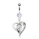 Piercing nombril coeur pendentif coeur avec zircone transparent (23)
