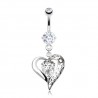 Piercing nombril coeur pendentif coeur avec zircone transparent (23)