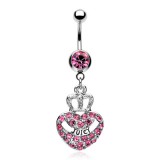 Piercing nombril coeur 71 - Couronne