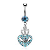 Piercing nombril coeur 71 - Couronne