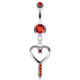 Piercing nombril coeur 74 - Creux strass