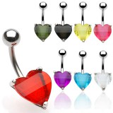 Piercing nombril coeur 29 - Cristal facette