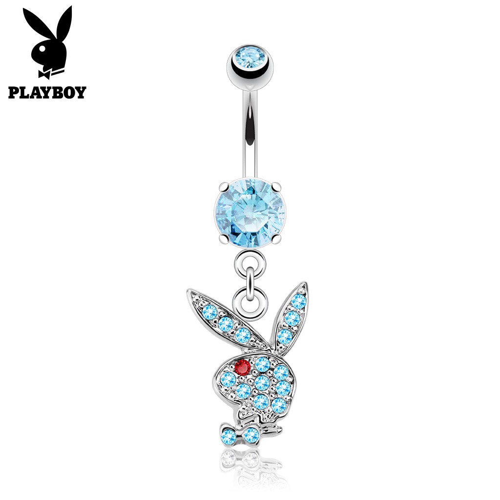 Piercing Nombril Playboy Lapin Rose Et Argent – Acier Inoxydable REF 12