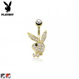 Piercing nombril Playboy 04 - Lapin plaqué-or