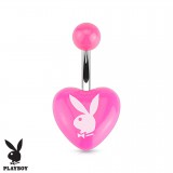 Piercing nombril Playboy 15 - Acrylique coeur