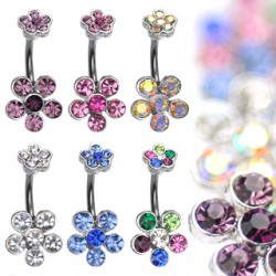 Piercing nombril fleur 01 - Haut et bas