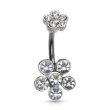 Piercing nombril fleur 01 - Haut et bas