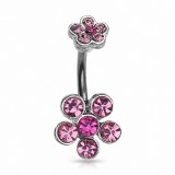 Piercing nombril fleur 01 - Haut et bas