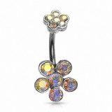 Piercing nombril fleur 01 - Haut et bas