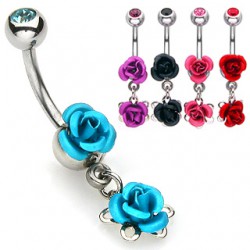 Piercing nombril fleur 16 - Deux roses