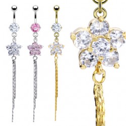Piercing nombril fleur 34 - Chainettes