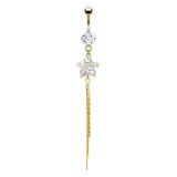 Piercing nombril fleur 34 - Chainettes