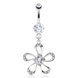 Piercing nombril fleur 38 - Creuses