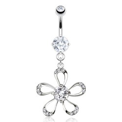 Piercing nombril fleur 38 - Creuses