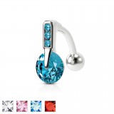 Piercing nombril inversé 60 - Zircone rond