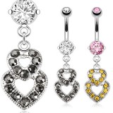 Piercing nombril 1.2mm 05 - Double coeur