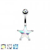 Piercing nombril étoile 10 - Cristal et strass