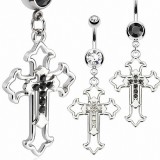 Piercing nombril croix 10 - Deluxe strass