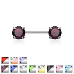 Piercing téton barbell 01 - Zircone rond