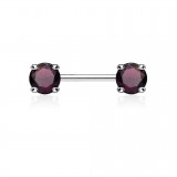 Piercing téton barbell 01 - Zircone rond