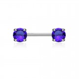 Piercing téton barbell 01 - Zircone rond