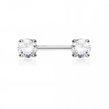 Piercing téton barbell 01 - Zircone rond