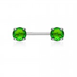 Piercing téton barbell 01 - Zircone rond