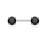 Piercing téton barbell 01 - Zircone rond