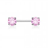 Piercing téton barbell 01 - Zircone rond