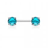 Piercing téton barbell 01 - Zircone rond