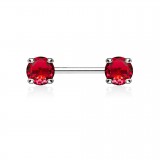 Piercing téton barbell 01 - Zircone rond