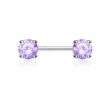 Piercing téton barbell 01 - Zircone rond