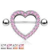 Piercing téton coeur multistrass (32)