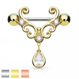 Piercing téton deluxe zircone pendant (69)