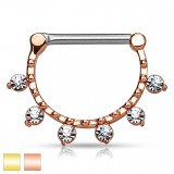 Piercing téton six strass transparents (43)